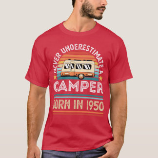 Camper geboren 1950 70ste verjaardag camping Cadea T-shirt