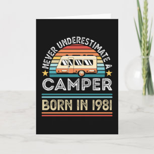Camper geboren in 1981 40th Birthday camping Gift Kaart