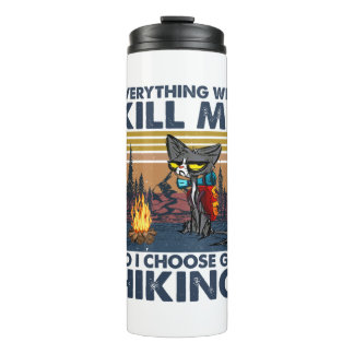 Camper Gift | Go Hiking With Cat Birthday Thermosbeker