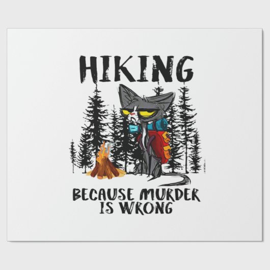 Camper Gift | Hiking Because Murder Is Wrong Xmas Cadeaupapier (Vlak)