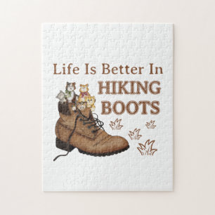 Camper Gift Life is Better In Hiking Boots Cat Legpuzzel