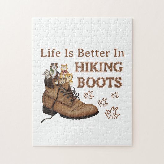 Camper Gift | Life is Better In Hiking Boots Cat Legpuzzel (Verticaal)