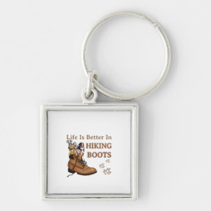 Camper Gift Life is Better In Hiking Boots Dog Sleutelhanger