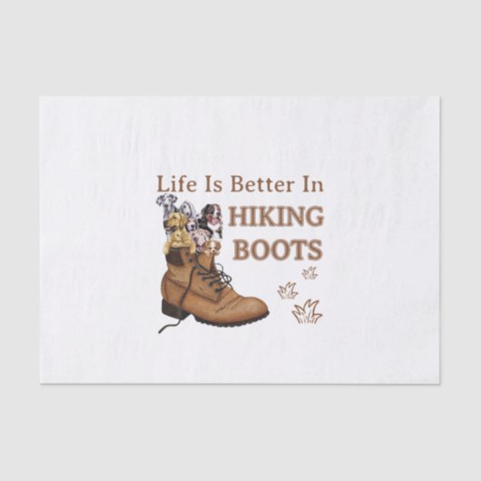 Camper Gift | Life Is Better In Hiking Boots Dog Tissuepapier (Voorkant)