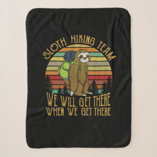 Camper Gift Vintage Sloth Hiking Team Birthday Sherpa Deken