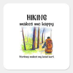 Camper Gift   Wiking maakt me een gelukkige verjaa Vierkante Sticker