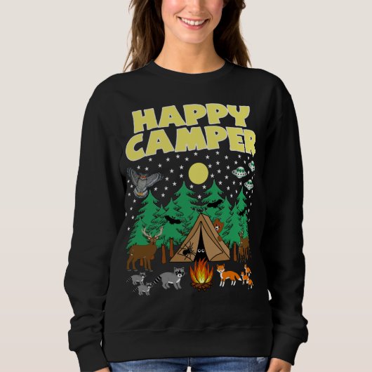 CAMPER-HAPPY CAMPER-Funny Camping with Critters Trui (Voorkant)