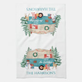  Camper Home voor de Feestdagen Theedoek (Verticaal)