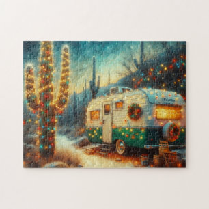 Camper Kerst in Desert Saguaro Cactus Legpuzzel