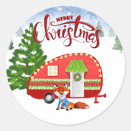 Camper Kerst sticker (Voorkant)