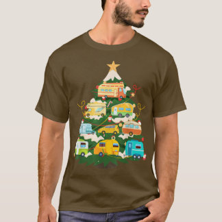Camper kerstboomvoertuigen Kamping RVing Trail T-shirt