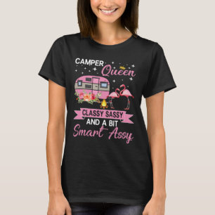 Camper Koningin Cly Sy Smart Y Camping Rv Cadeaus T-shirt