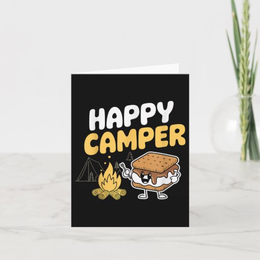 Camper Marshmallow Camping Smores Kawaii Smores Kaart (Voorkant)