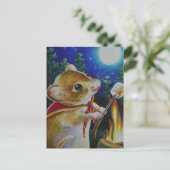 Camper Mouse Roasting Marshmallows Waterverf Art Briefkaart (Staand voorkant)