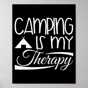 Camper ontwerp - kamperen is mijn therapie poster