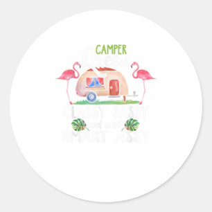 Camper Queen Classy Sassy Smart Assy voor Camping Ronde Sticker