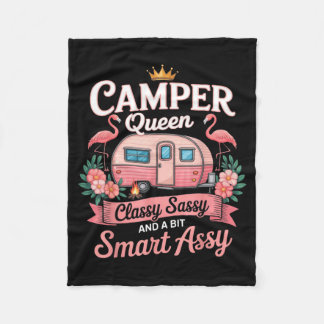 Camper Queen Cly Sy Smart Y Camng Rv Women  Fleece Deken