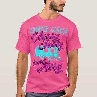 Camper Queen Funny Camping Buiten Gift Sassy Sma T-shirt