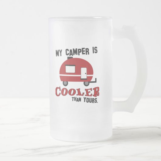 Camper Rétro amusant givré Mug de bière (Droit)