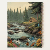 Camper Rétro, Champignons, Ruisseau et Fleurs (Dos)
