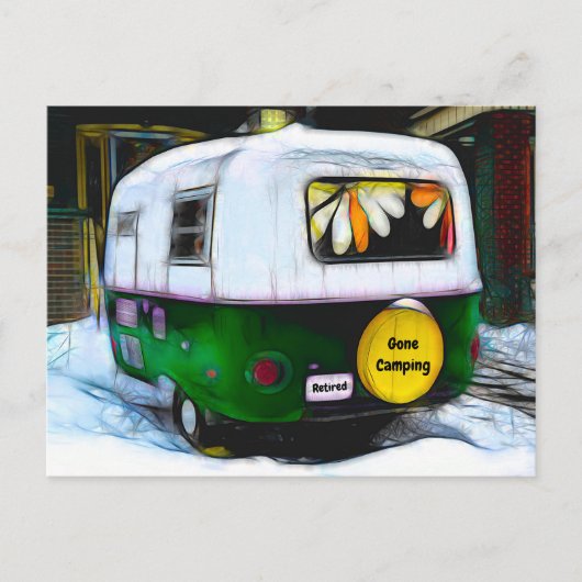 Camper Retro Gone Camping  Briefkaart (Voorkant)