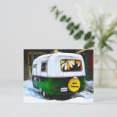 Camper Retro Gone Camping  Briefkaart (Staand voorkant)