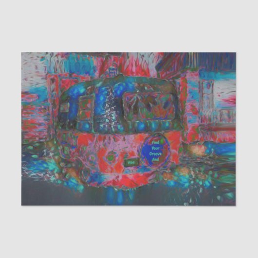 Camper Retro Hippie vindt uw groef en vibe Tissuepapier (Voorkant)