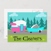 Camper Rétro / Remorque et carte postale (Devant / Derrière)