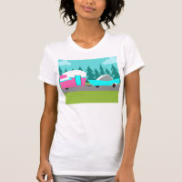 Camper Rétro / Remorque et T-shirt voiture