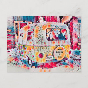 Camper Retro Vintage Travel Trailer Plezier Bewege Briefkaart