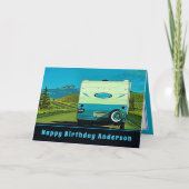  Camper Road Trip Happy Birthday Kaart (Voorkant)