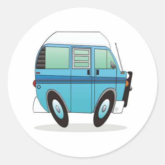 Camper Ronde Sticker (Voorkant)