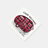 Camper Rustic Red Buffalo Pset Monogram Holiday Servet (Hoek)