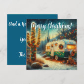 Camper Saguaro Cactus Christmas Kaart (Voorkant / Achterkant)