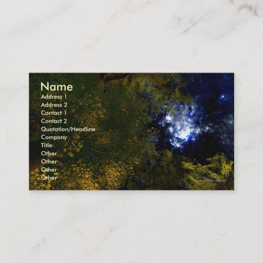 Camper sous le modèle de carte de visite d'étoiles (Devant)