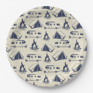 Camper Tent Campfire-patroon RV Papieren Bordje