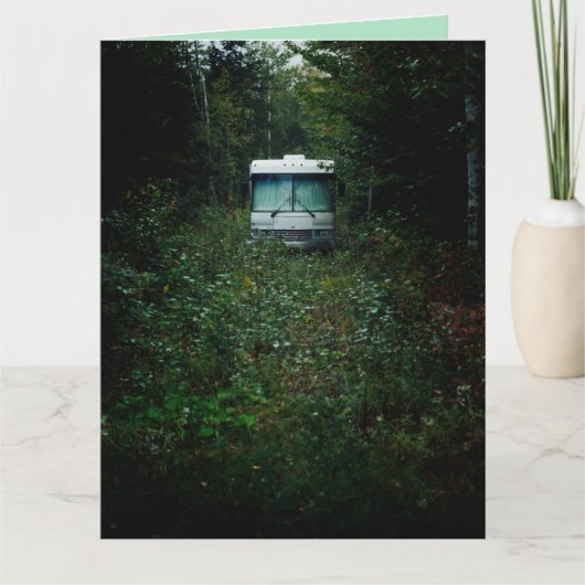 CAMPER TRAILER FUNNY DE LA CARTE D'ANNIVERSAIRE DE (Devant)