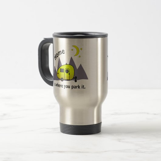 Camper Trailer Jaune Teardrop Mug (Devant gauche)