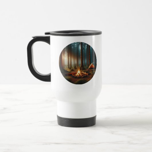 Camper Travel Mug With A Camping Site Reisbeker (Links)