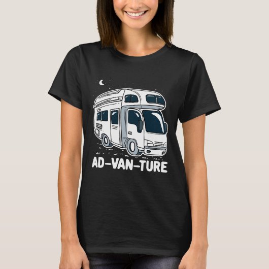 Camper Van Camping Adventure Gag T-shirt (Voorkant)
