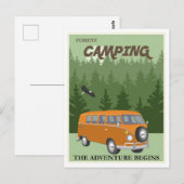 Camper Van Travel-opslagplaats Briefkaart (Voorkant / Achterkant)