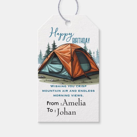 Camper Verjaardag Cadeaulabel (Voorkant)