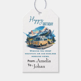 Camper Verjaardag Cadeaulabel