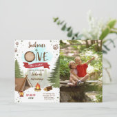 Camper Verjaardag Foto uitnodiging (Staand voorkant)