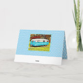 Camper vintage Bonjour ami Carte de voeux (Dos)