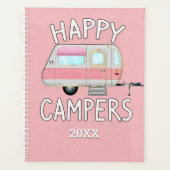 Camper Vintage rose, Campeurs heureux (Devant)