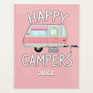 Camper Vintage rose, Campeurs heureux