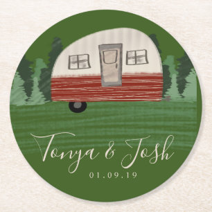  Camper Vrijgezellenfeest Favor Ronde Kartonnen Onderzetter