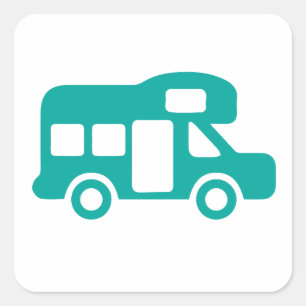 campercamping vierkante sticker