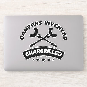 Campers uitgevonden Chargrilled Grappige Camping Q Sticker
